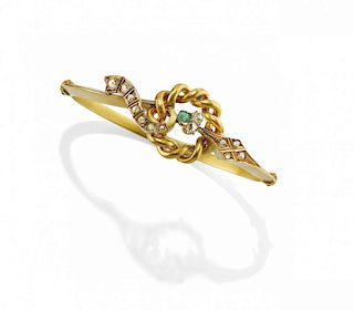 YELLOW GOLD AND GEM BANGLE