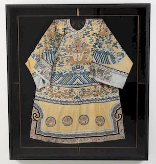 FRAMED SILK EMBROIDERED CHINESE COURT ROBE