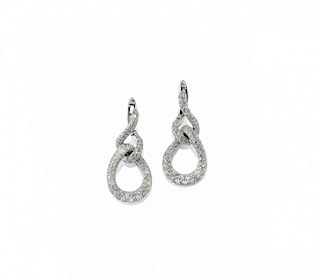 pair of diamond pendent earrings