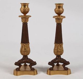 PAIR OF FRENCH REGENCY CANDLESTICKS