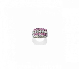 diamond and pink sapphire ring