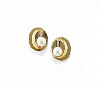 PAIR OF PEARL And DIAMOND EAR CLIPs, REPOSSI