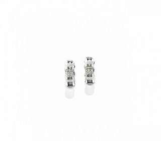 pair of diamond "bambù" earrings,  gucci