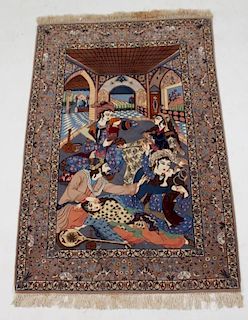 FINELY WOVEN PERSIAN PICTURE RUG 5'10" X 3'7"
