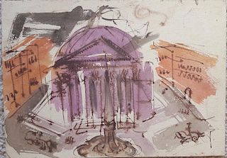 William G. Congdon (1912-1998) Painting "Piazza del Popolo"