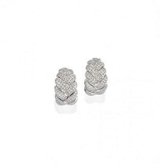 pair of clip diamond earrings, damiani