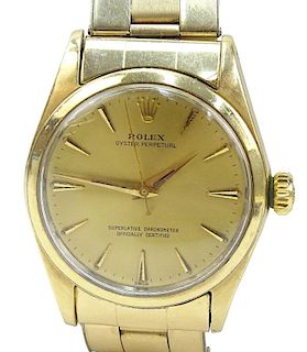 Man's Vintage Circa 1950s Rolex Gold Filled Oyster Perpetual Bracelet Watch.