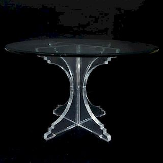 Mid Century Modern Lucite and Glass Top Table.