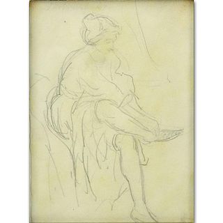 Oskar (Oscar) Kokoschka  (1886 - 1980), Austrian Pencil drawing on paper "Woman Dressing".