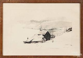 Andrew Wyeth lithograph, titled The Corner, 8 1/2'' x 13 1/4''.