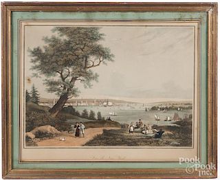 Two color lithographs of New York and Baltimore