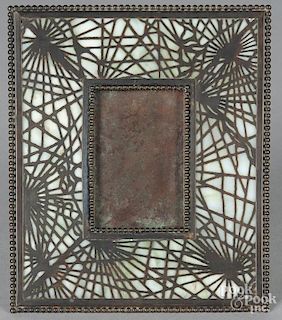 Tiffany Studios bronze and slag glass frame