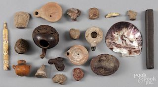 Group of Native and South American artifacts.