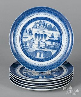 Six Mottahedeh Canton plates