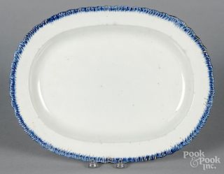 Pearlware blue feather edge platter