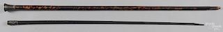 Silver tipped cane with dragon decoration