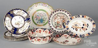Ten pieces of ironstone and Staffordshire.
