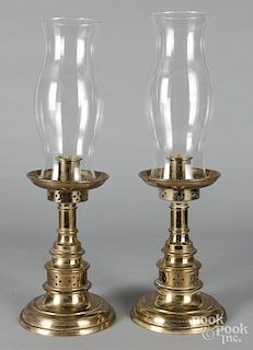 Pair of New York brass candlesticks