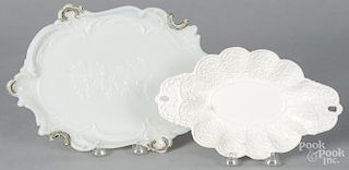 Seven assorted porcelain and glass dishes.