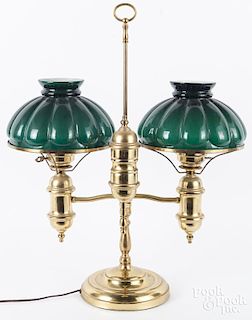 Brass double-arm student lamp