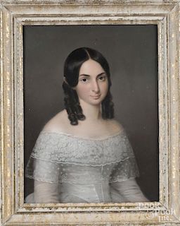 Pastel portrait of a young woman