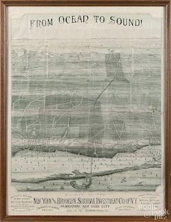 New York and Brooklyn Suburban Investment Co. of N.Y. lithograph map, 19th c., 27 1/2'' x 20 1/2''.