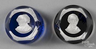 Two Franklin Mint sulphide paperweights