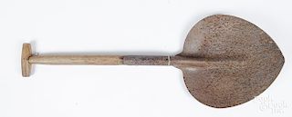 Primitive shovel, with spade form scoop