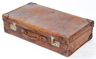 Early leather suitcase