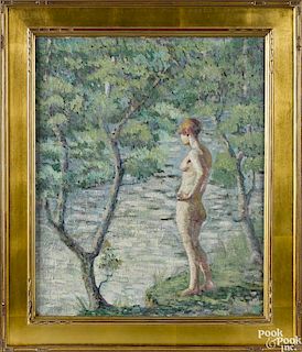 American oil on canvas impressionists nude