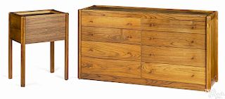 Rosewood double chest of drawers