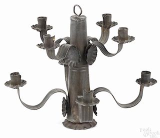 Miniature tin eight-arm chandelier