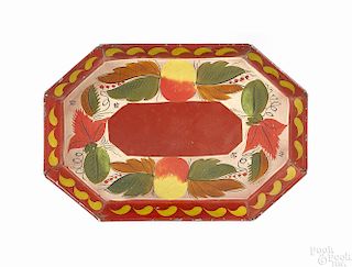 Red toleware tray