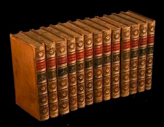 13 VOLUMES OF WAVERLY LEATHER BOUND BOOKS