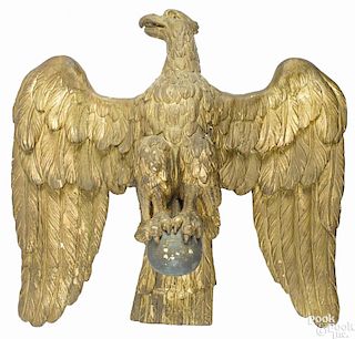 Large carved and gilt decorated eagle
