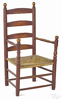 N.J. or N.Y.four-slat ladderback armchair