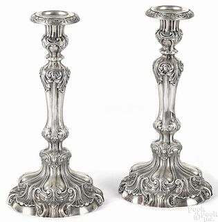 Pair of Gorham weighted silver candlesticks