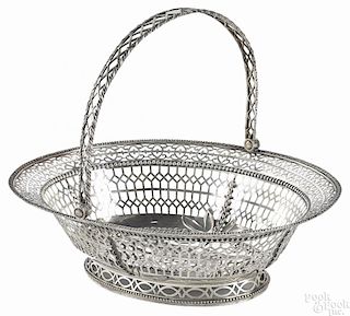 English silver reticulated basket
