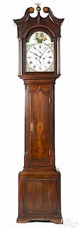 English oak tall case clock