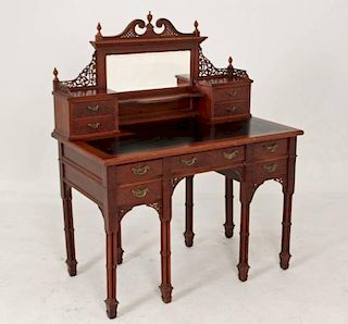 CHINESE CHIPPENDALE STYLE MAHOGANY DRESSING TABLE
