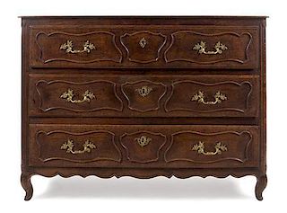 A French Provincial Oak Commode Height 38 x width 51 1/2 x depth 22 inches.