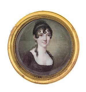Jean Urbain Guerin, (French, 1760-1836), Portrait Miniature of Baroness Falkenstyn