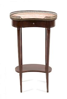* A Louis XVI Style Reniform Side Table Height 29 1/2 x width 17 1/4 x depth 10 1/2 inches.