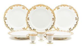 A Sevres Style Porcelain Dessert Service Diameter of dinner plate 9 5/8 inches.