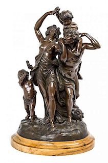 After Claude Michel (Clodion), (French, 19th Century), Bacchanalian Figural Group