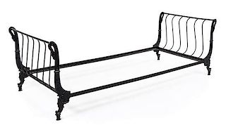 * An Empire Style Painted Iron Daybed Width 83 inches.