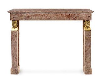 A Continental Marble Fireplace Mantel Width of aperture approximately 39 inches.