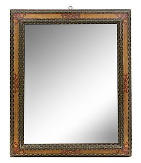 An Italian Style Painted Mirror Height 45 x width 37 1/2 inches.