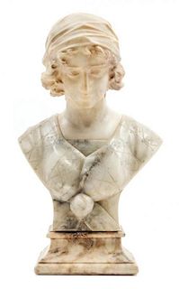 * A Continental Marble Bust Height 19 1/2 inches.