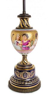 A Vienna Porcelain Urn Height 13 3/4 inches.